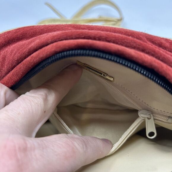 Sondra Roberts Squared Color Block Orange Gold Band Crossbody Bag - Picture 6 of 14